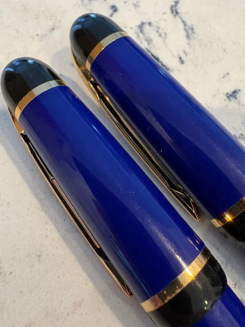 Vintage 1990s Waterman Phileas Blue Fountain Pen & Ballpoint Pen Set